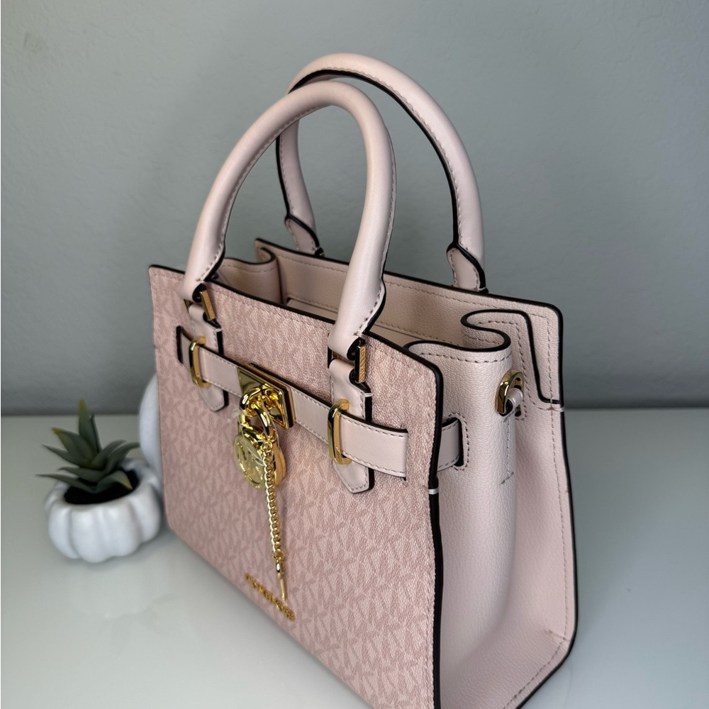 MICHAEL KORS Hamilton Small Satchel Dark Powder Blush NWT - Picture 3 of 10